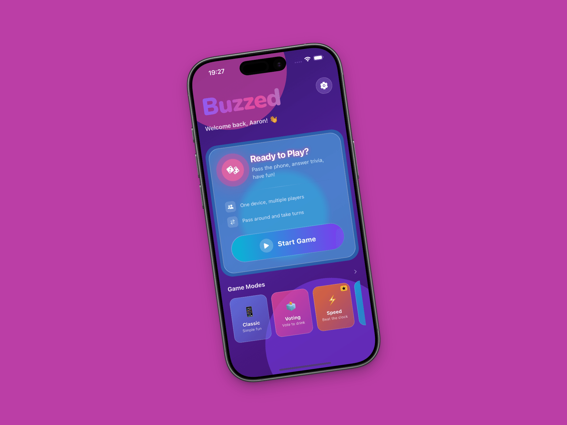 Project preview: Buzzed party game app