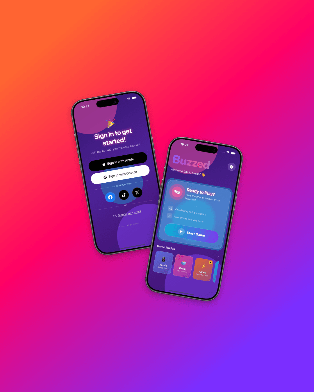 Preview van Buzzed party game op mobiel